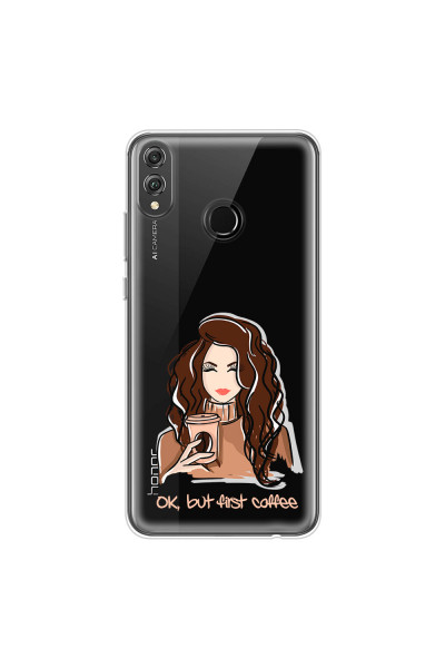 HONOR - Honor 8X - Soft Clear Case - But First Coffee Light