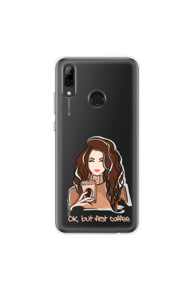 HUAWEI - P Smart 2019 - Soft Clear Case - But First Coffee Light