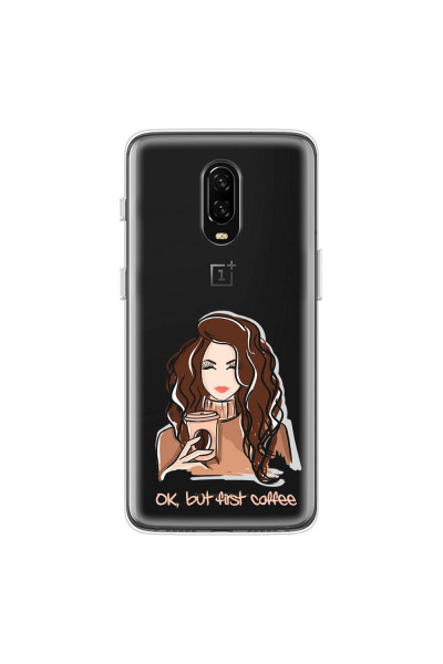 ONEPLUS - OnePlus 6T - Soft Clear Case - But First Coffee Light