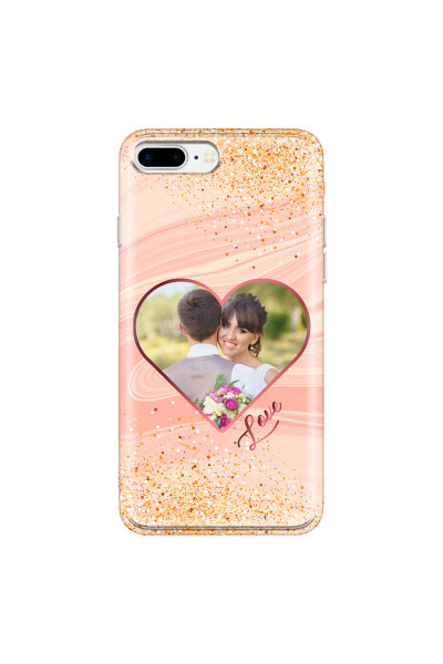 APPLE - iPhone 7 Plus - Soft Clear Case - Glitter Love Heart Photo