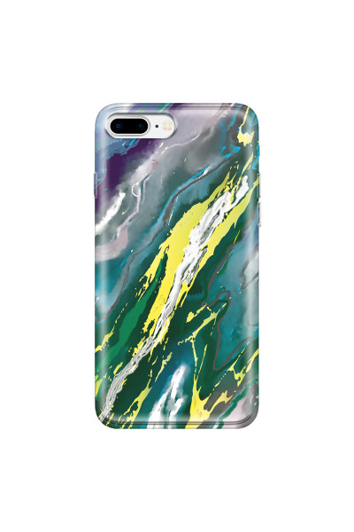 APPLE - iPhone 7 Plus - Soft Clear Case - Marble Rainforest Green