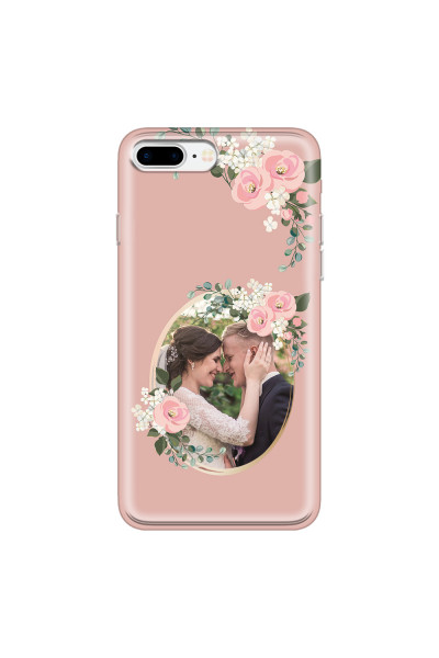 APPLE - iPhone 7 Plus - Soft Clear Case - Pink Floral Mirror Photo