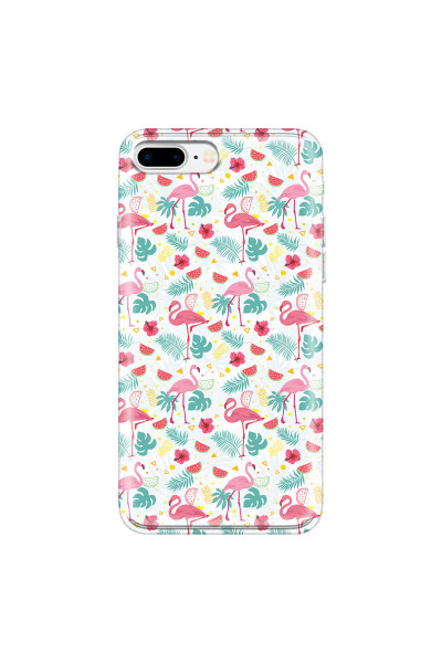 APPLE - iPhone 7 Plus - Soft Clear Case - Tropical Flamingo II