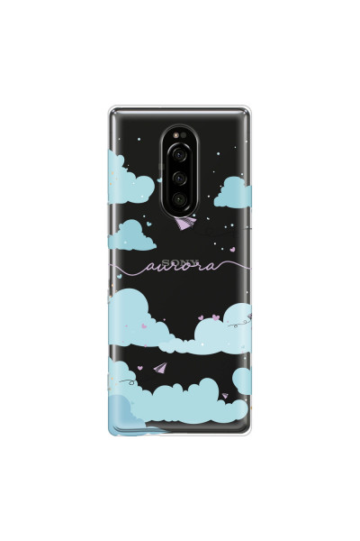 SONY - Sony 1 - Soft Clear Case - Up in the Clouds Purple