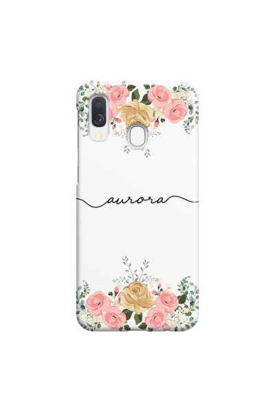SAMSUNG - Galaxy A40 - 3D Snap Case - Dark Gold Floral Handwritten