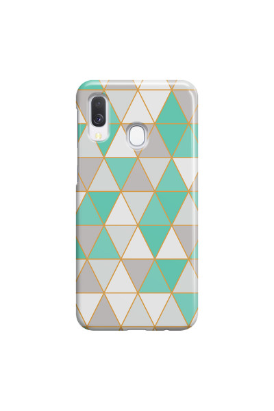 SAMSUNG - Galaxy A40 - 3D Snap Case - Green Triangle Pattern