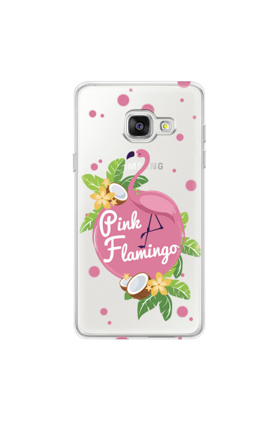 SAMSUNG - Galaxy A3 2017 - Soft Clear Case - Pink Flamingo