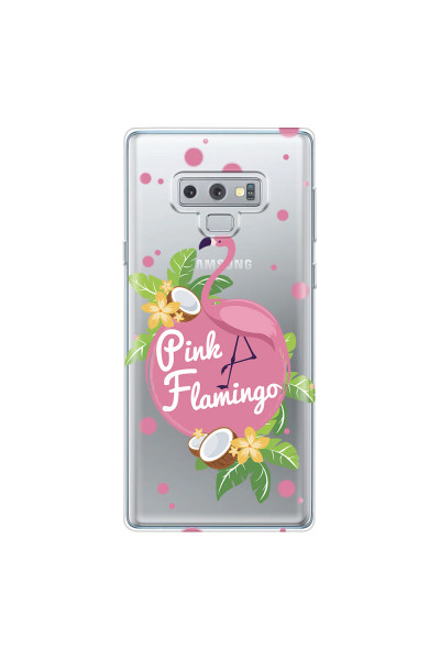 SAMSUNG - Galaxy Note 9 - Soft Clear Case - Pink Flamingo