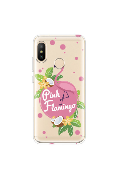 XIAOMI - Mi A2 - Soft Clear Case - Pink Flamingo