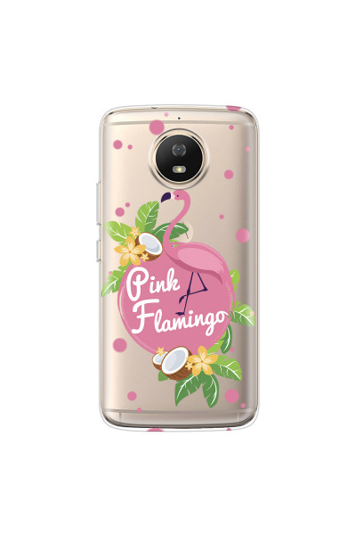 MOTOROLA by LENOVO - Moto G5s - Soft Clear Case - Pink Flamingo