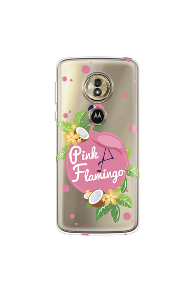 MOTOROLA by LENOVO - Moto G6 Play - Soft Clear Case - Pink Flamingo