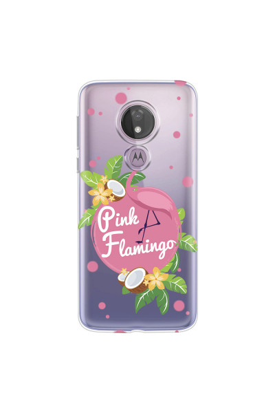 MOTOROLA by LENOVO - Moto G7 Power - Soft Clear Case - Pink Flamingo