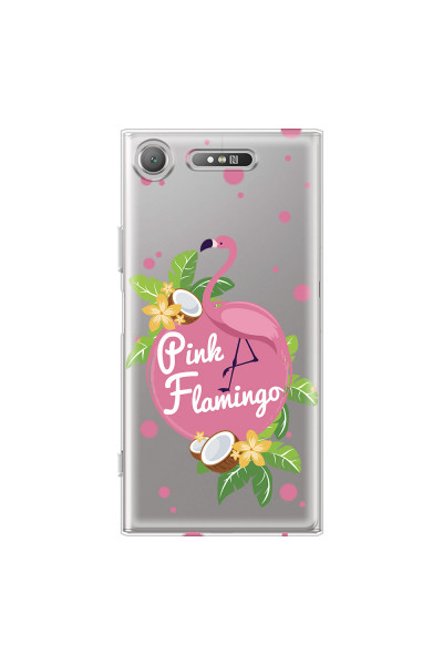 SONY - Sony XZ1 - Soft Clear Case - Pink Flamingo