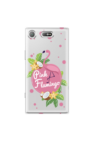 SONY - Sony XZ1 Compact - Soft Clear Case - Pink Flamingo