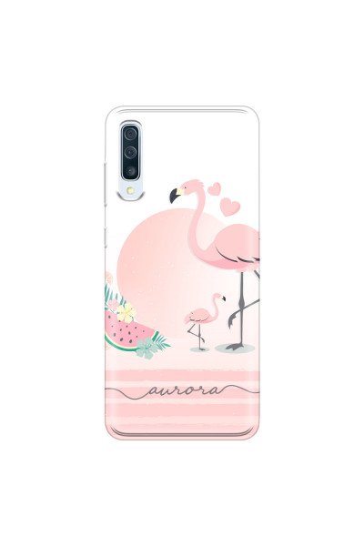 SAMSUNG - Galaxy A50 - Soft Clear Case - Flamingo Vibes Handwritten