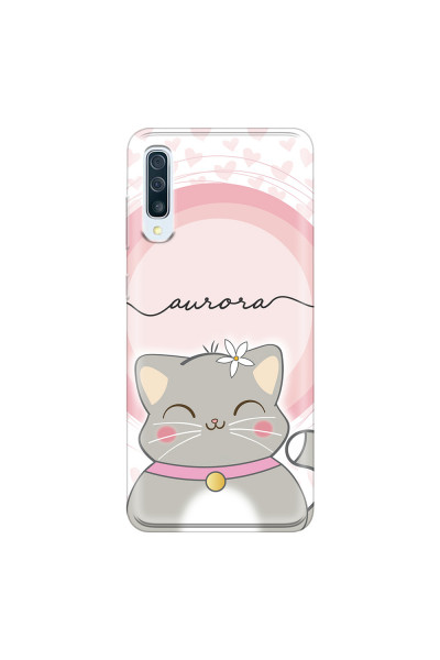 SAMSUNG - Galaxy A50 - Soft Clear Case - Kitten Handwritten