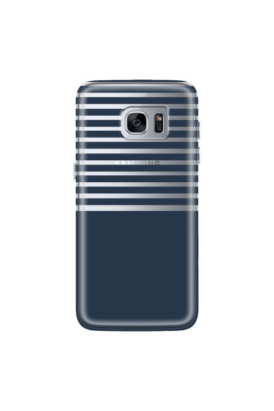 SAMSUNG - Galaxy S7 Edge - Soft Clear Case - Life in Blue Stripes