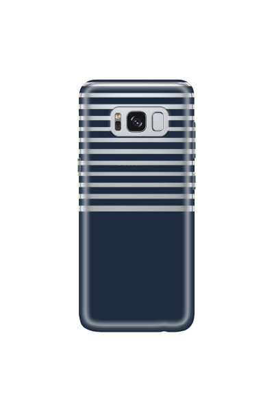 SAMSUNG - Galaxy S8 Plus - Soft Clear Case - Life in Blue Stripes