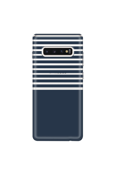 SAMSUNG - Galaxy S10 Plus - Soft Clear Case - Life in Blue Stripes