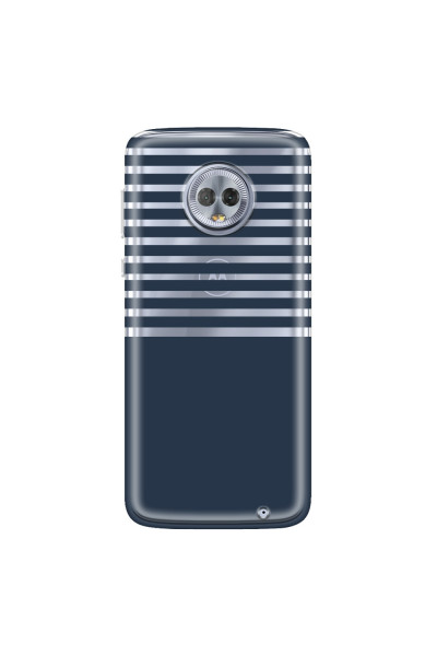 MOTOROLA by LENOVO - Moto G6 Plus - Soft Clear Case - Life in Blue Stripes