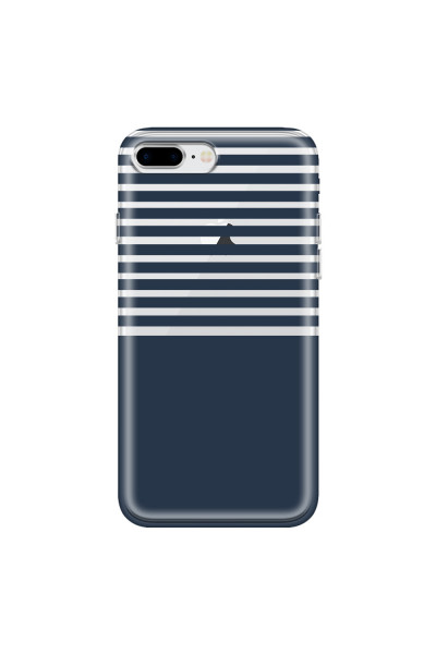 APPLE - iPhone 8 Plus - Soft Clear Case - Life in Blue Stripes