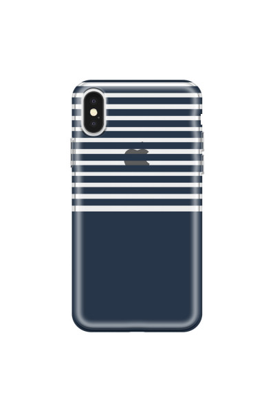 APPLE - iPhone X - Soft Clear Case - Life in Blue Stripes