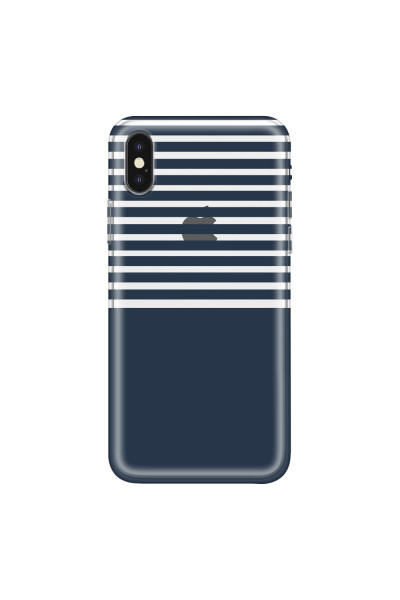 APPLE - iPhone XS Max - Soft Clear Case - Life in Blue Stripes