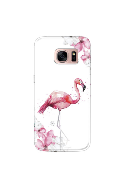 SAMSUNG - Galaxy S7 - Soft Clear Case - Pink Tropes