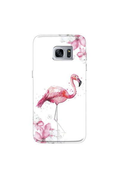 SAMSUNG - Galaxy S7 Edge - Soft Clear Case - Pink Tropes