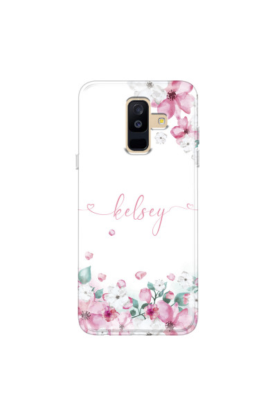 SAMSUNG - Galaxy A6 Plus - Soft Clear Case - Watercolor Flowers Handwritten