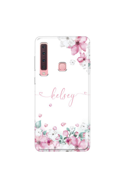 SAMSUNG - Galaxy A9 2018 - Soft Clear Case - Watercolor Flowers Handwritten