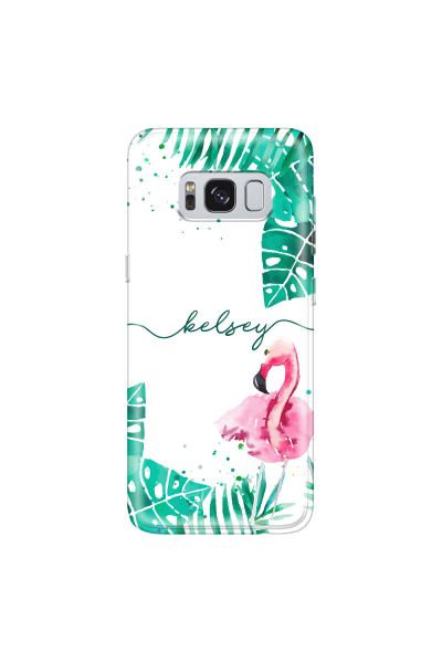 SAMSUNG - Galaxy S8 Plus - Soft Clear Case - Flamingo Watercolor