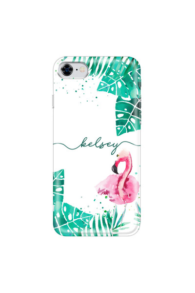 APPLE - iPhone 8 - Soft Clear Case - Flamingo Watercolor