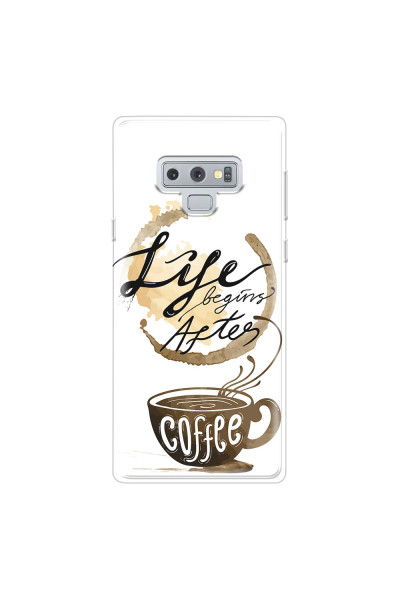 SAMSUNG - Galaxy Note 9 - Soft Clear Case - Life begins after coffee