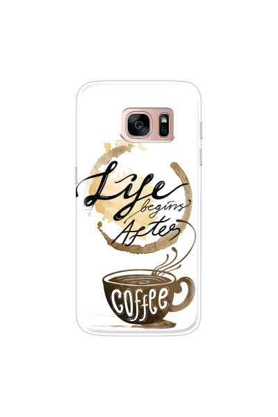 SAMSUNG - Galaxy S7 - Soft Clear Case - Life begins after coffee