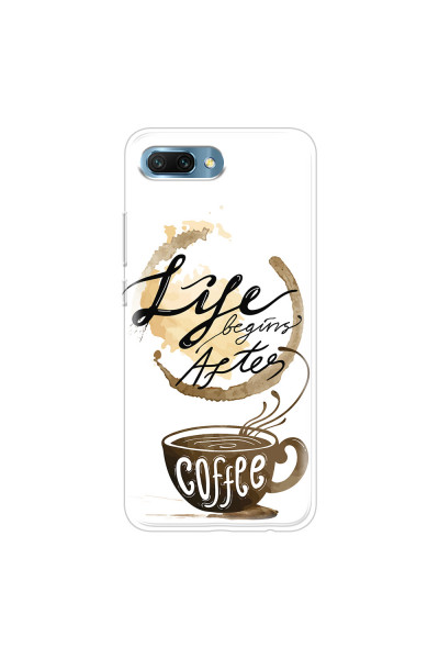 HONOR - Honor 10 - Soft Clear Case - Life begins after coffee