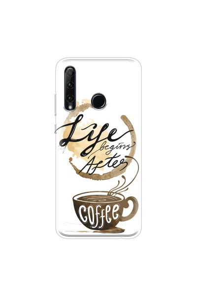 HONOR - Honor 20 lite - Soft Clear Case - Life begins after coffee