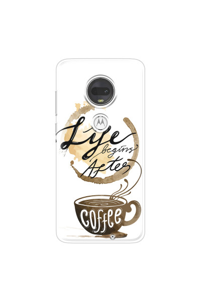 MOTOROLA by LENOVO - Moto G7 - Soft Clear Case - Life begins after coffee