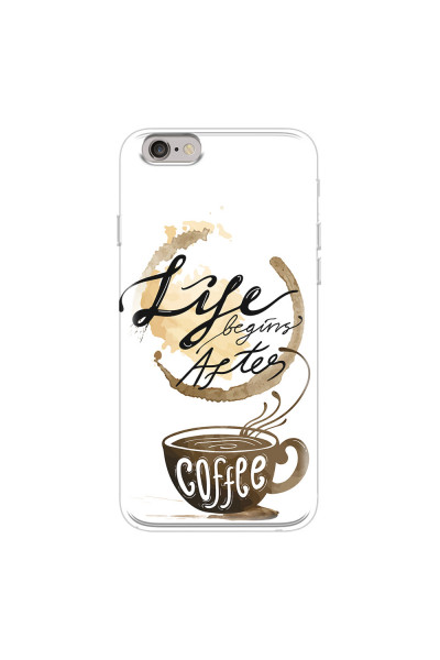APPLE - iPhone 6S Plus - Soft Clear Case - Life begins after coffee
