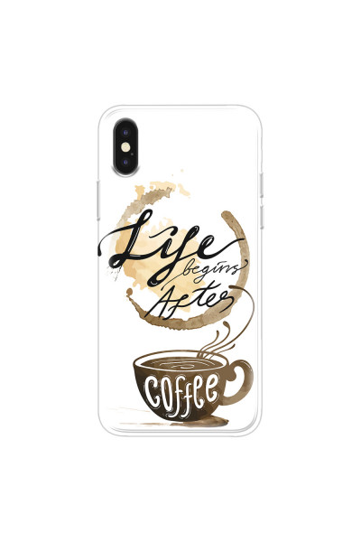 APPLE - iPhone XS Max - Soft Clear Case - Life begins after coffee