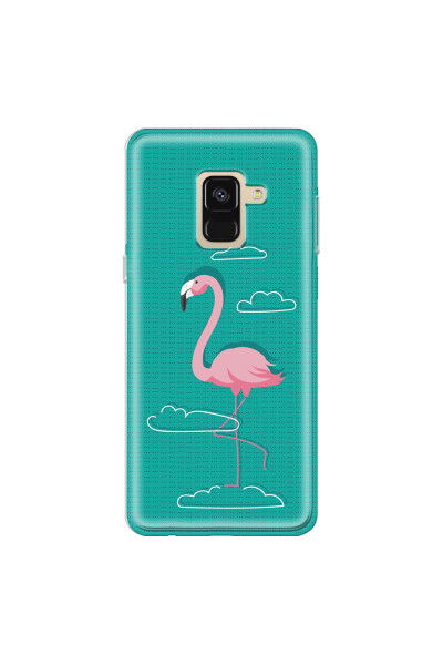 SAMSUNG - Galaxy A8 - Soft Clear Case - Cartoon Flamingo