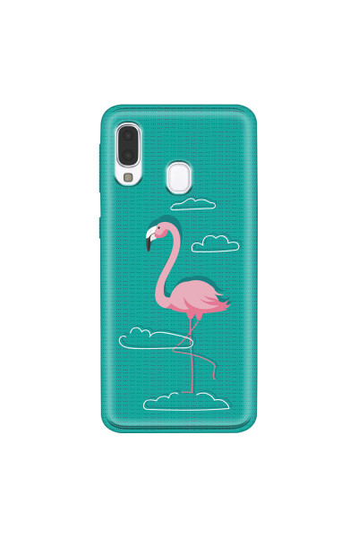 SAMSUNG - Galaxy A40 - Soft Clear Case - Cartoon Flamingo