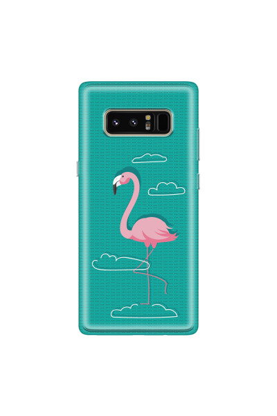 SAMSUNG - Galaxy Note 8 - Soft Clear Case - Cartoon Flamingo