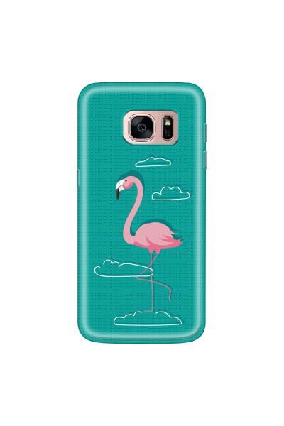 SAMSUNG - Galaxy S7 - Soft Clear Case - Cartoon Flamingo
