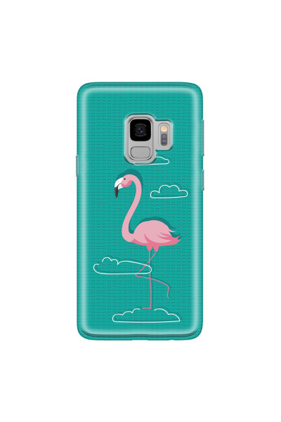 SAMSUNG - Galaxy S9 - Soft Clear Case - Cartoon Flamingo