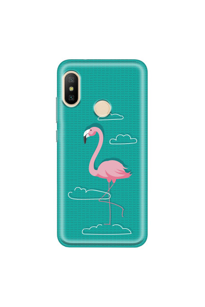 XIAOMI - Mi A2 Lite - Soft Clear Case - Cartoon Flamingo