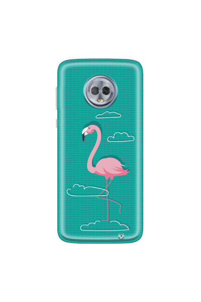 MOTOROLA by LENOVO - Moto G6 Plus - Soft Clear Case - Cartoon Flamingo
