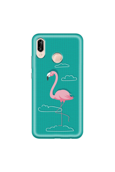 HUAWEI - P20 Lite - Soft Clear Case - Cartoon Flamingo