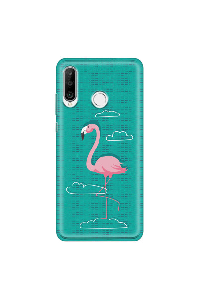 HUAWEI - P30 Lite - Soft Clear Case - Cartoon Flamingo