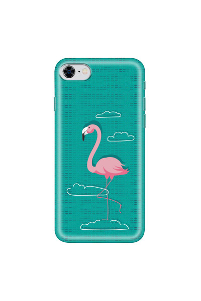 APPLE - iPhone 8 - Soft Clear Case - Cartoon Flamingo
